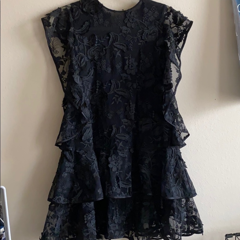 Black Lace Cynthia Rowley Mini Dress
